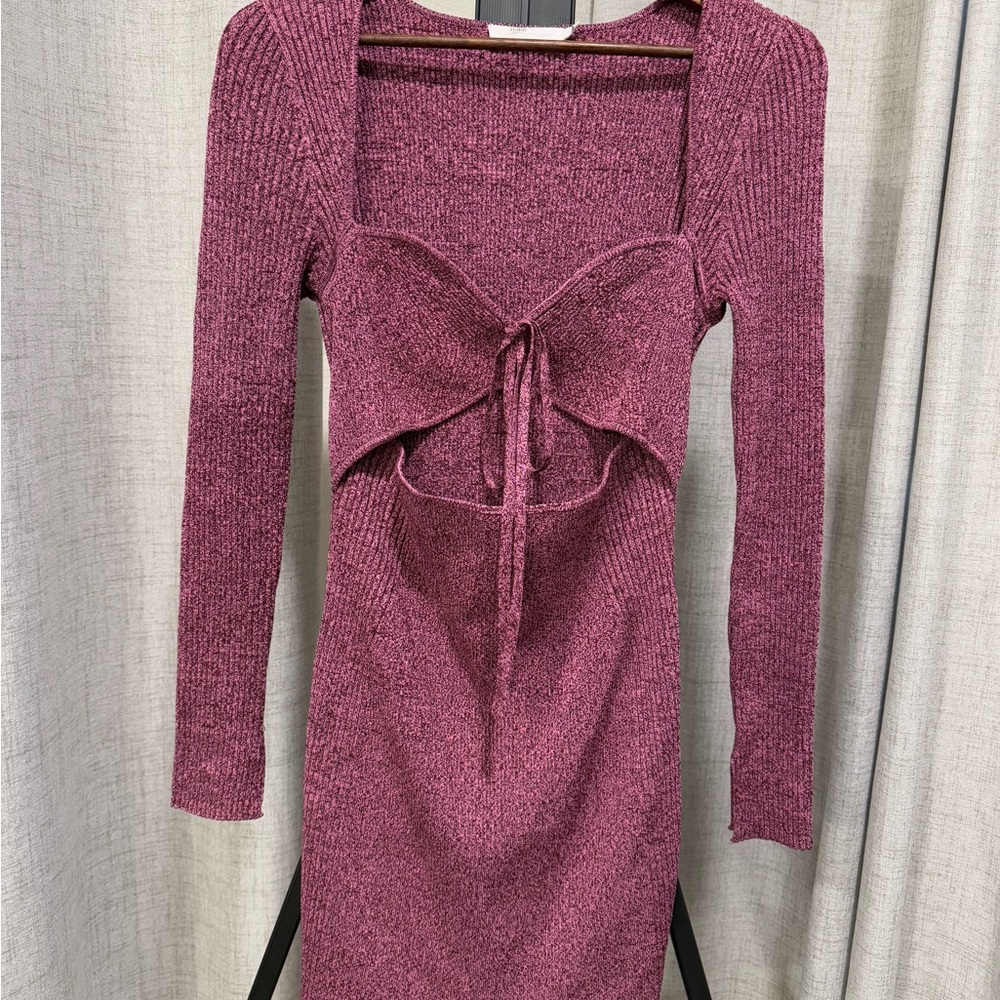 Jonathan Simkhai Valentines Day Pink/black Cut out Knit Dress
